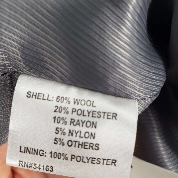 Calvin Klein Wool Blend Wrap Coat 8 Belted Long Sleeve Ombre Pattern Gray Black - Picture 11 of 11